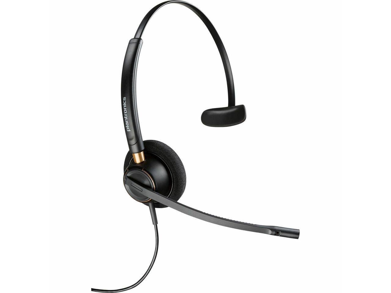 Alt View 3. HP - Poly EncorePro HW510D Headset - Mono, Wired, Noise Canceling, Black - Black.