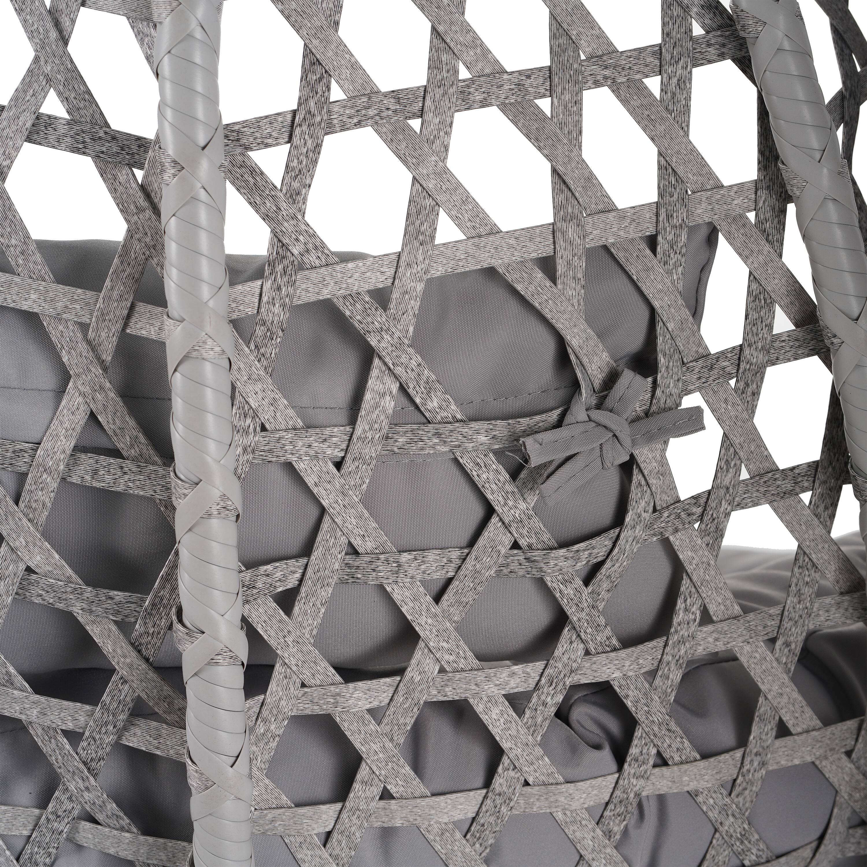 Alt View 6. Mondawe - Outdoor Swing chairs with Soft Removable Cushion and Rattan Weaving - Gray.