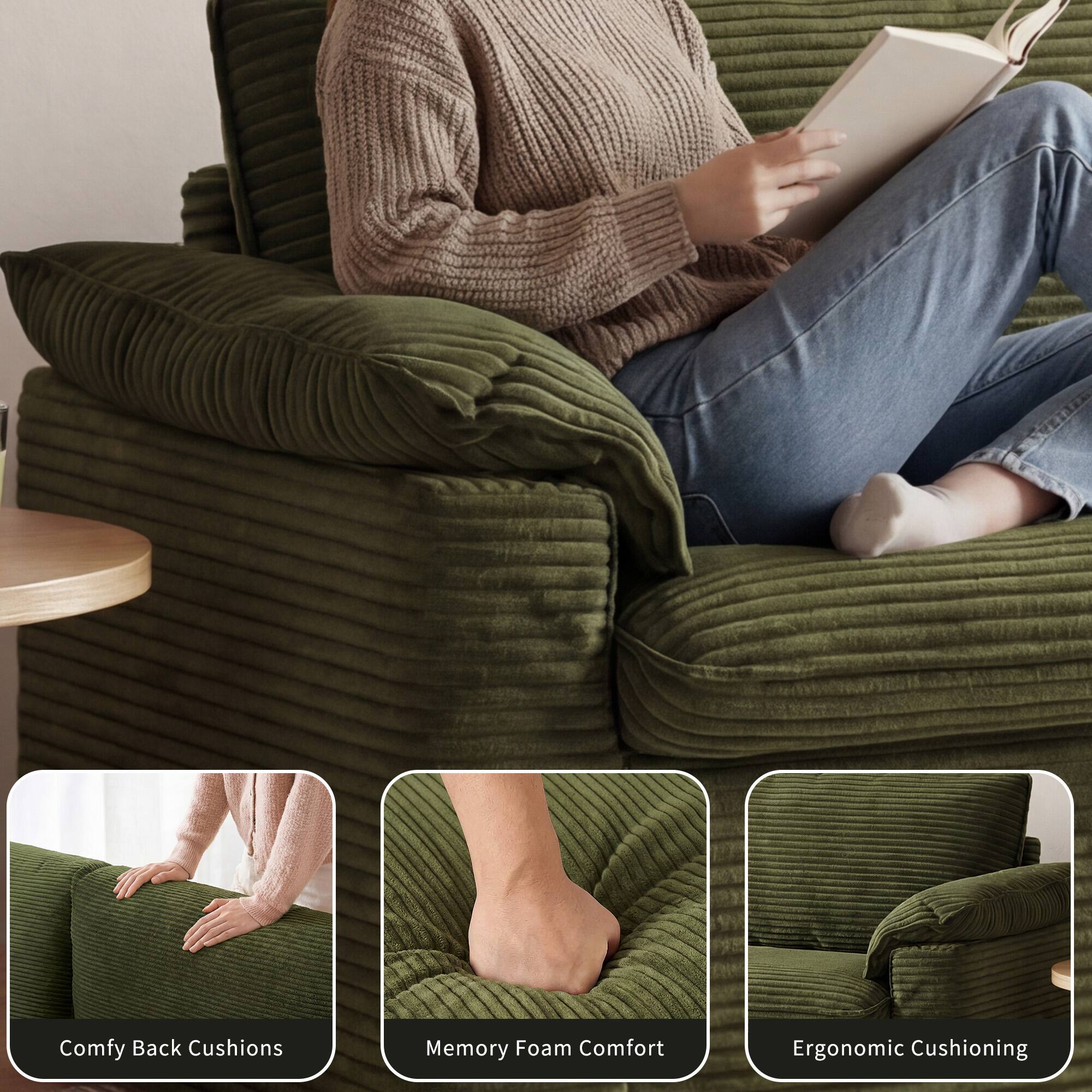 Comfy Back Cushions  
Memory Foam Comfort  
Ergonomic Cushioning