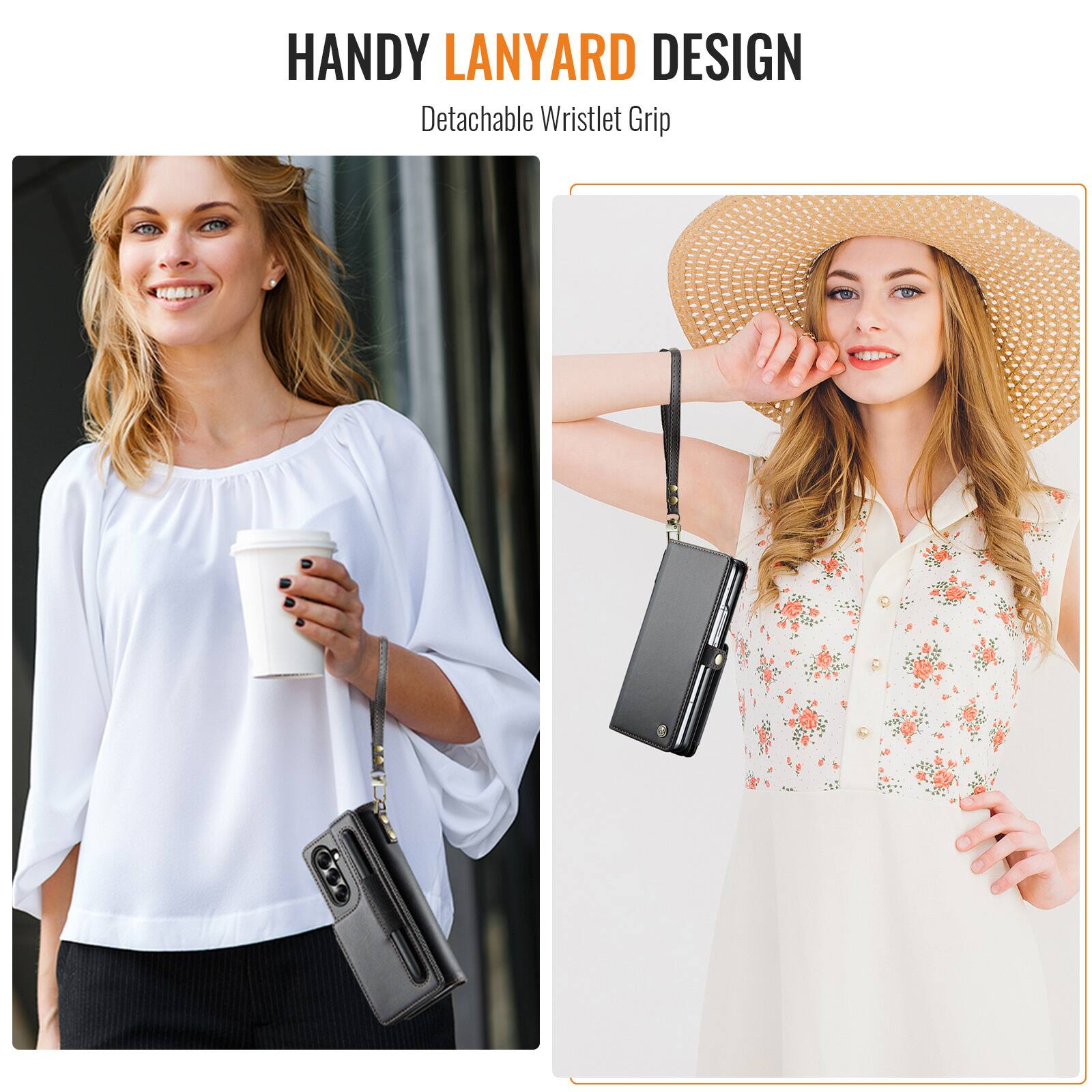 HANDY LANYARD DESIGN  
Detachable Wristlet Grip