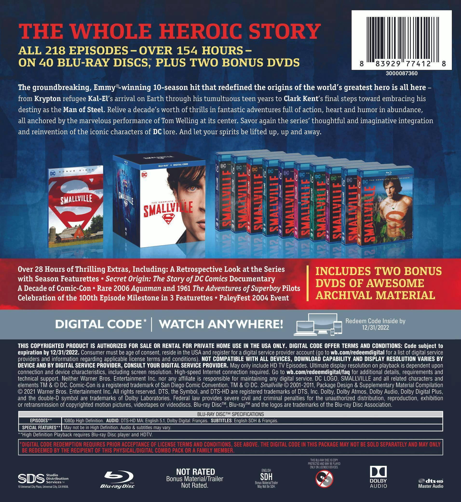 Back. Smallville: The Complete Series (20th Anniversary Edition) [Blu-ray].
