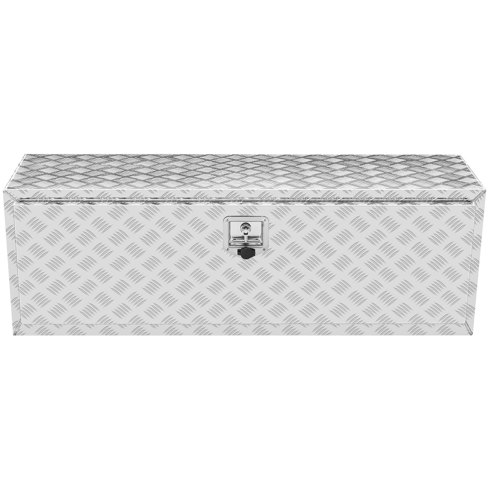Alt View 5. VEVOR - Underbody Truck Box, 48"×24"×24" Pickup Storage Box, Heavy Duty Aluminum Diamond Plate Tool Box with Lock and Keys - Silver.