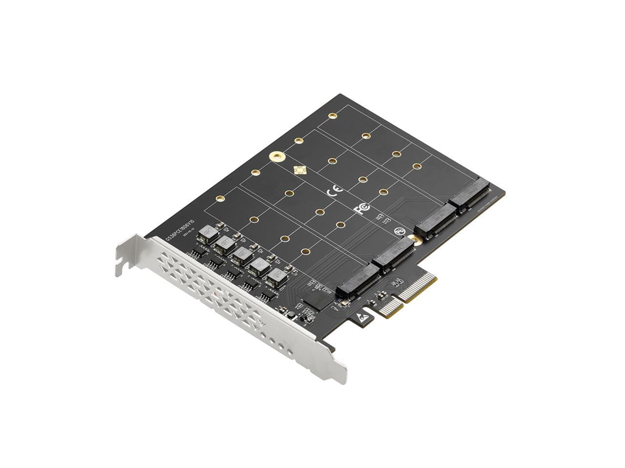 Syba - PCIe 3.0 x4 to 4-Port M.2 NVMe Adapter Card
