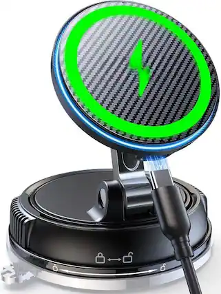 Front. HM 1810 - Only For Magsafe Car Mount 360° Adjustable Phone Holders Your Carbon Fiber Universal Compatible Smartphone - Default.