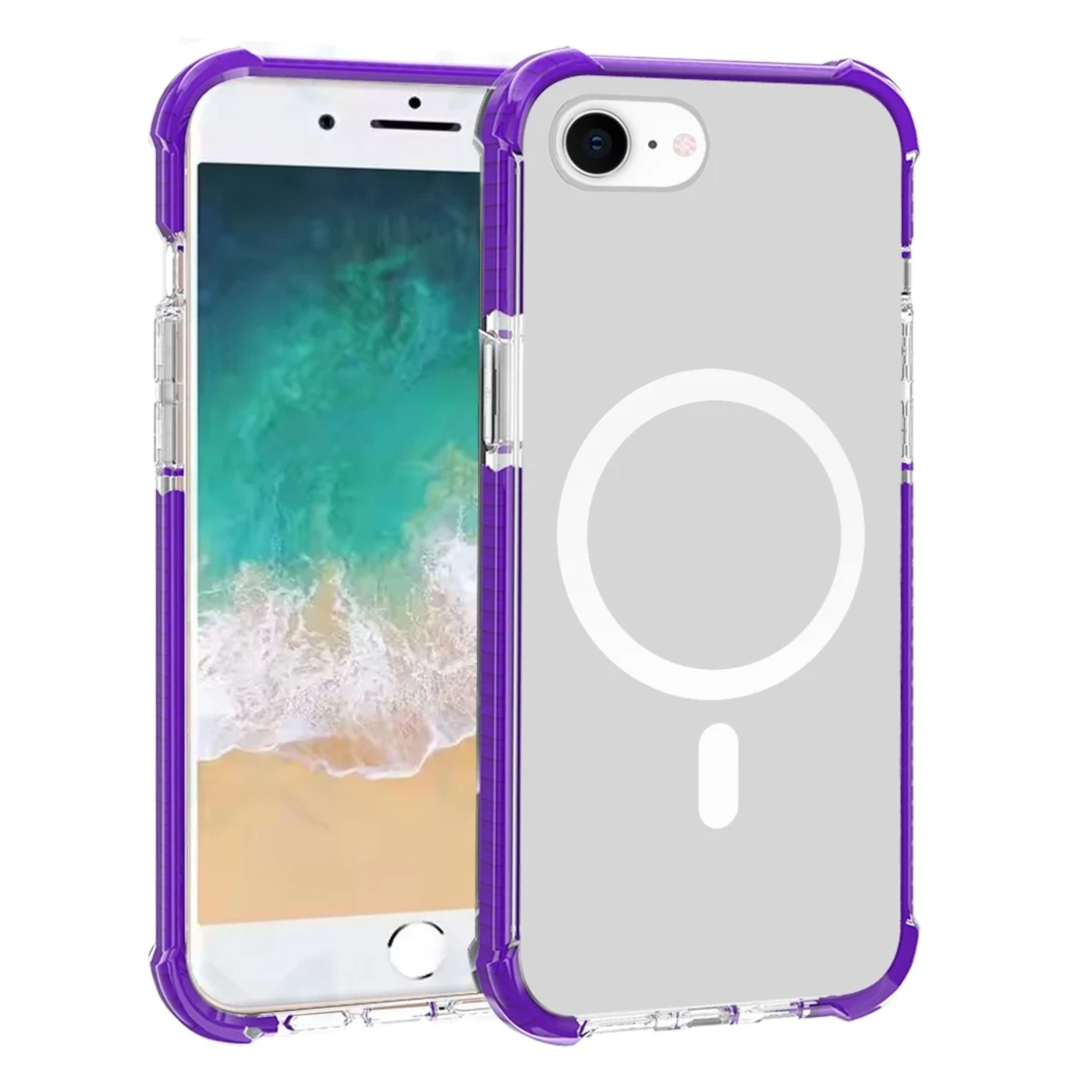 Kitcheniva - Shockproof Transparent Phone Case With Color Border Tempered Glass For iPhone 16e/17e - Purple price history on PriceWatchPro
