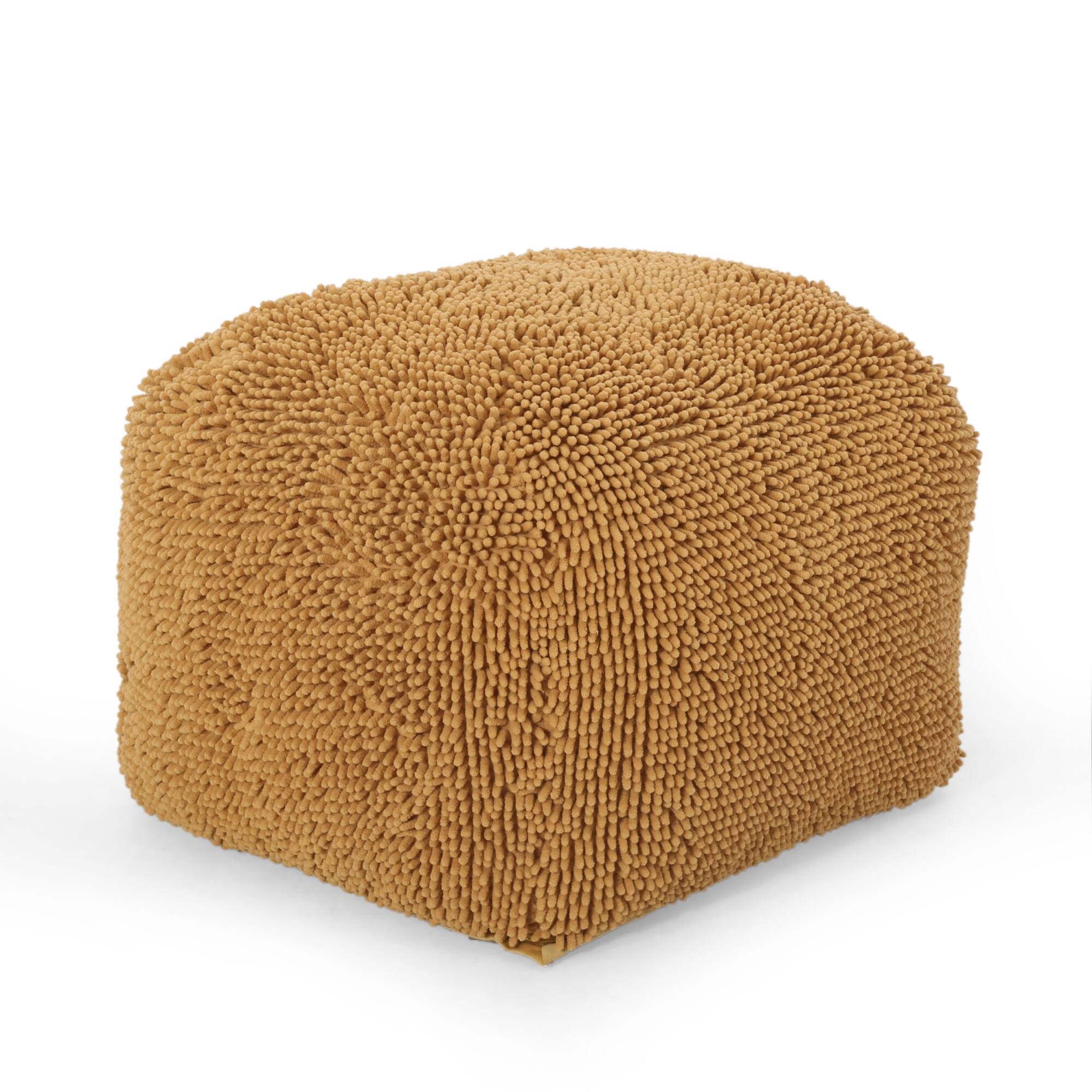 GOODSILO - Soft Microfiber Square Pouf with Plush Seating for Cozy Comfort - Yellow