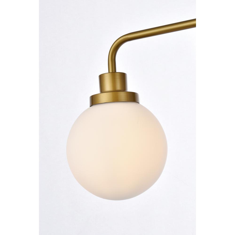Alt View 1. Living District - Hanson 3 lights bath sconce in black with brass with frosted shade - Black And Brass And Frosted Shade.