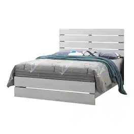 Manhattan Lane - Queen Bed with Panel Headboard and Footboard - White