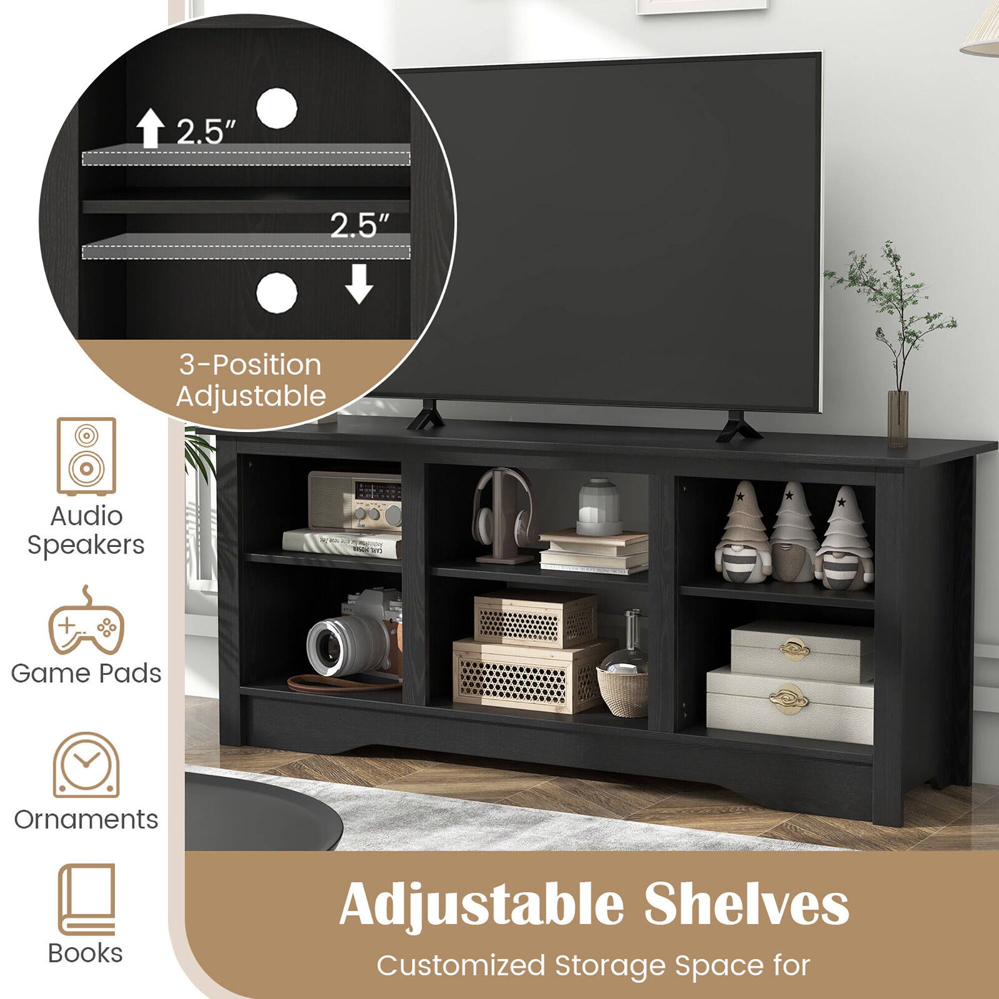 Adjustable Shelves, 3-Position Adjustable, Audio Speakers, Game Pads, Ornaments, Books, Customized Storage Space for