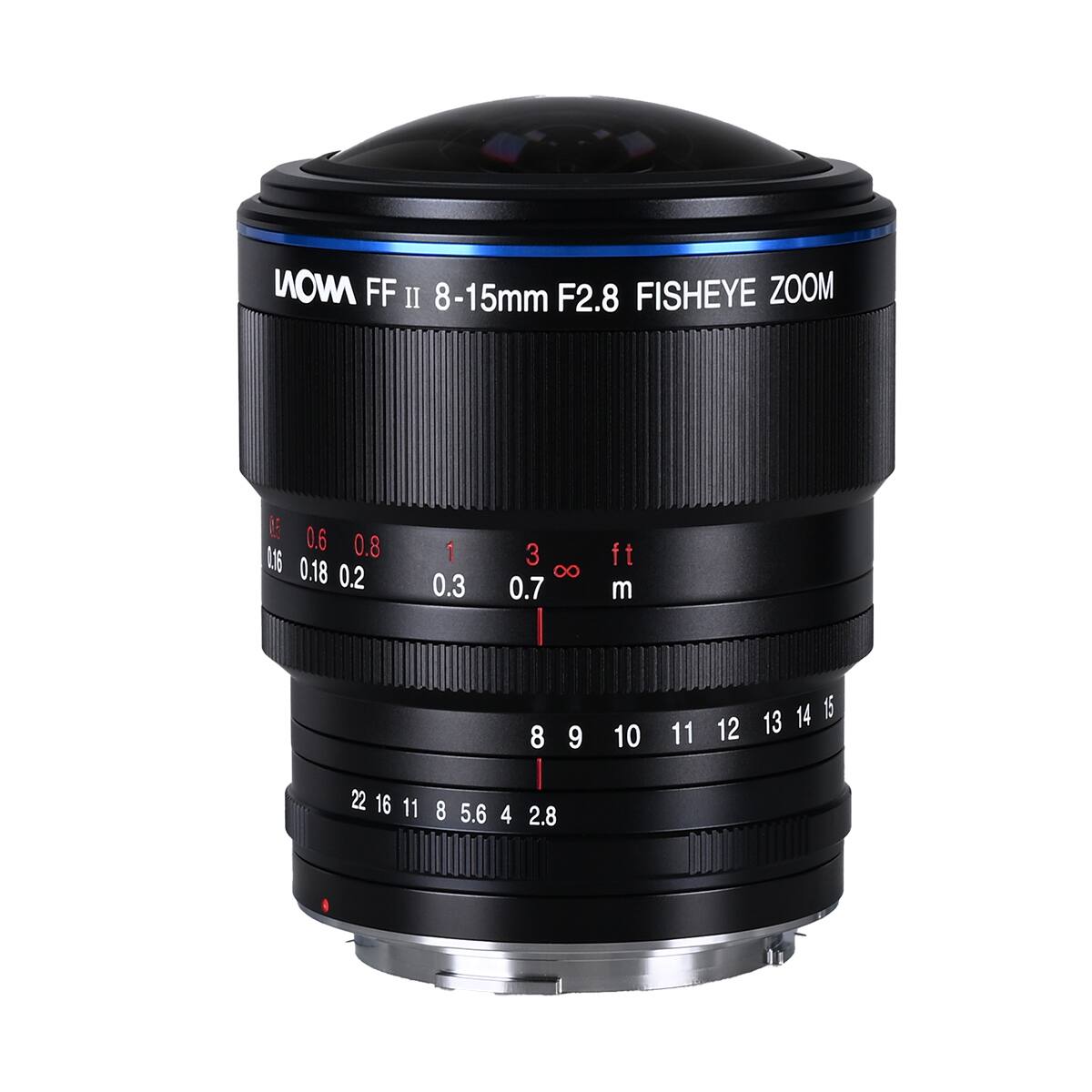 MON FF II 8-15mm F2.8 FISHEYE ZOOM

8.5 0.6 0.8 1.6 0.18 0.2
1 0.3
3 8 0.7
ft m
8
9
10
11
12
13
14
15
22 16 11
8 5.6 4
2.8