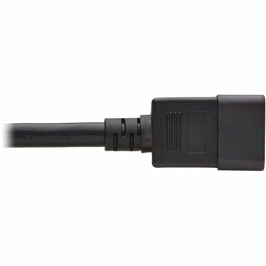 Alt View 3. Tripp Lite - Eaton Tripp Lite Series Power Cord, C20 to C21 - Heavy-Duty, 20A, 250V, 12 AWG, 4 ft. (1.2 m), Black - For Network - Black.