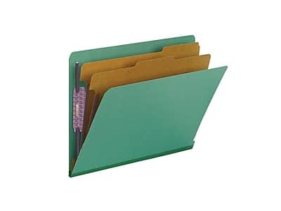 "Smead - SafeSHIELD 50% Recycled Heavy Duty Pressboard Classification Folder, 2-Dividers, 2"" Expansion, Letter Size,10/Box - Green" price history on PriceWatchPro