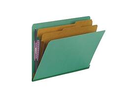 Smead - SafeSHIELD 50% Recycled Heavy Duty Pressboard Classification Folder, 2-Dividers, 2" Expansion, Letter Size,10/Box - Green