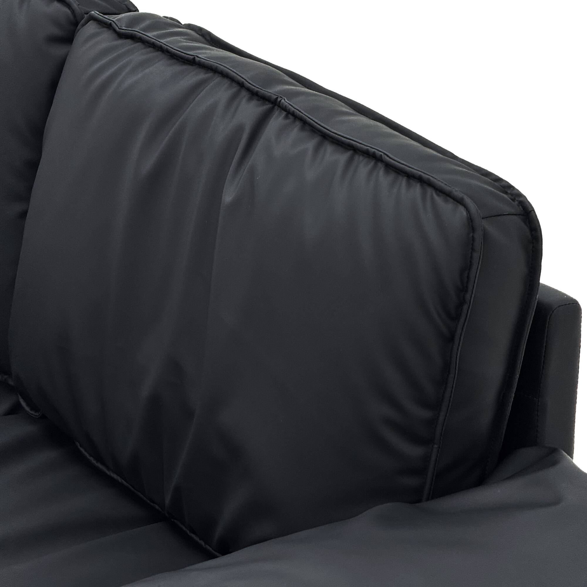 Alt View 4. Anysun - 78.7" Faux Leather 2-Seat Loveseat with Hidden Storage - Space-Saving for Small Apartments - Black.