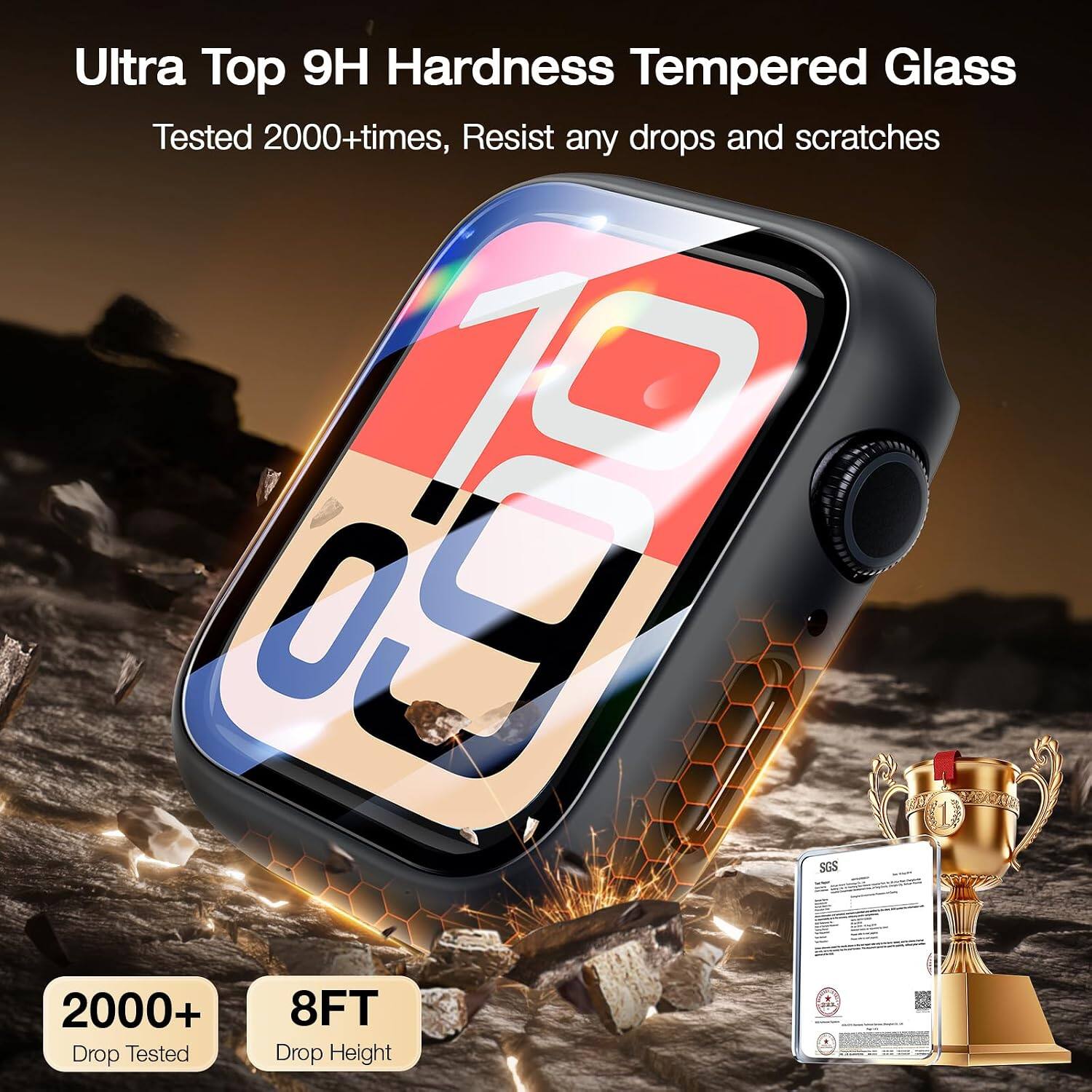 Core Tech 2 Pack Hard PC Case with Tempered Glass Screen Protector for ...