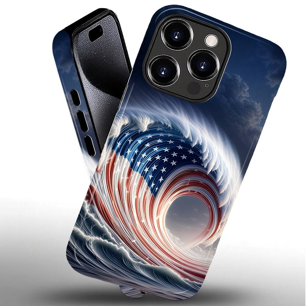 Alt View 1. BUBM - Smartphone Case for iPhone - 2-Layer Durable Smartphone Protection Case - Liberty Surge - Liberty Surge for iPhone 16 Pro Max.