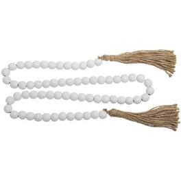 BreeBe - * Beaded Garland with Tassels 48"L - White