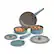 Front. Bella - Fits-anywhere Kitchenware: 8-Piece Ceramic Nonstick Cookware Set with Removable Handles - Surf.