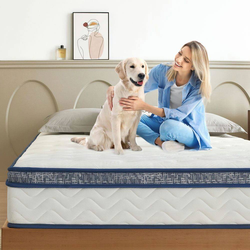 Alt View 1. Kadyn - 10 Inch Hybrid Mattress in a Box, Individual Pocket Spring Bed Mattress, Medium Firm Mattress - White.