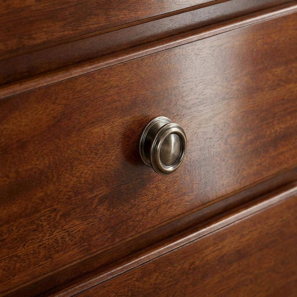 Back. FurniFact - Brown Nightstand with 3 Drawers and Contemporary Design - Brown.