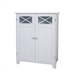 Hivvago - 2-Door Bathroom Floor Cabinet with Adjustable Storage Shelf - White