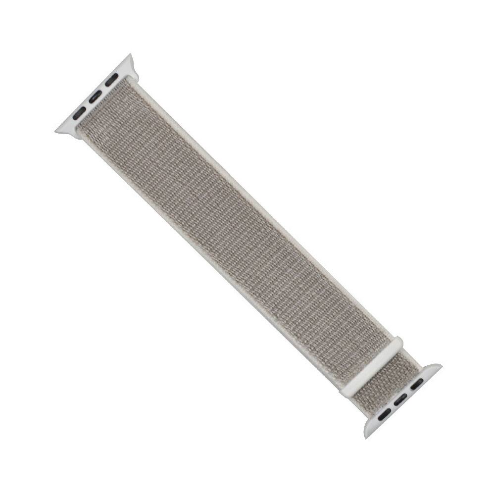 Left. StrapsCo - Everyday Comfort Nylon Watch Band For Apple Watch - 40mm/41mm/42mm - White & Grey.
