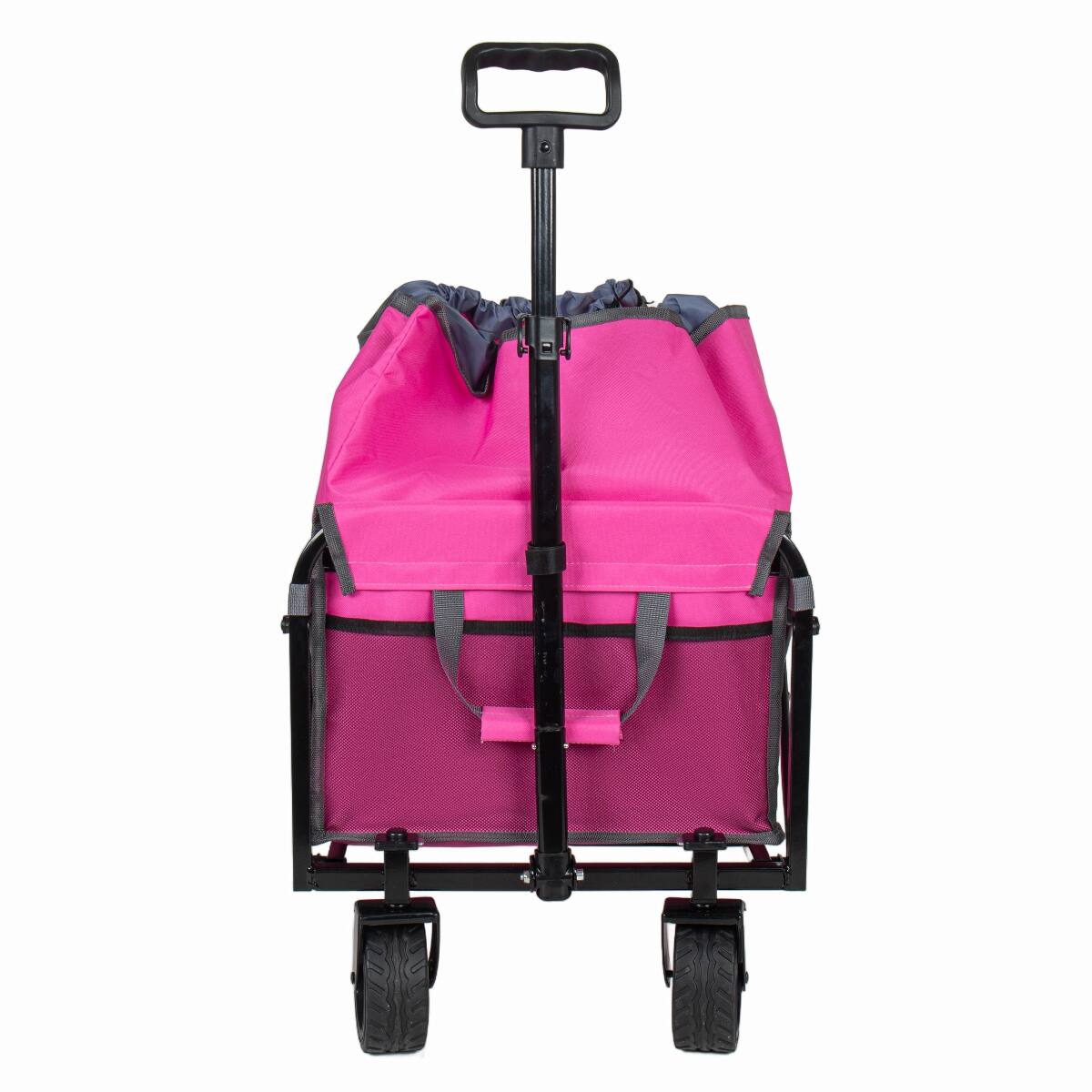 Alt View 6. Loheer - Loheer Expandable Dual Layer Utility Wagon, Wide Wheels, 220 lb Capacity, Pink.