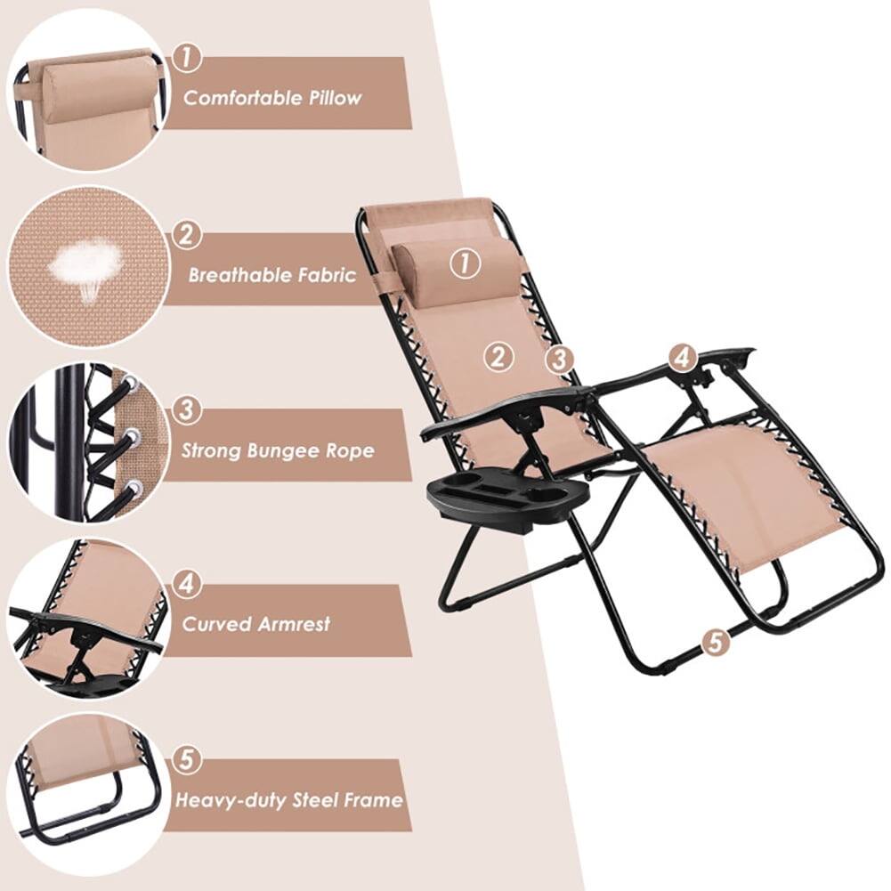 1. Comfortable Pillow  
2. Breathable Fabric  
3. Strong Bungee Rope  
4. Curved Armrest  
5. Heavy-duty Steel Frame