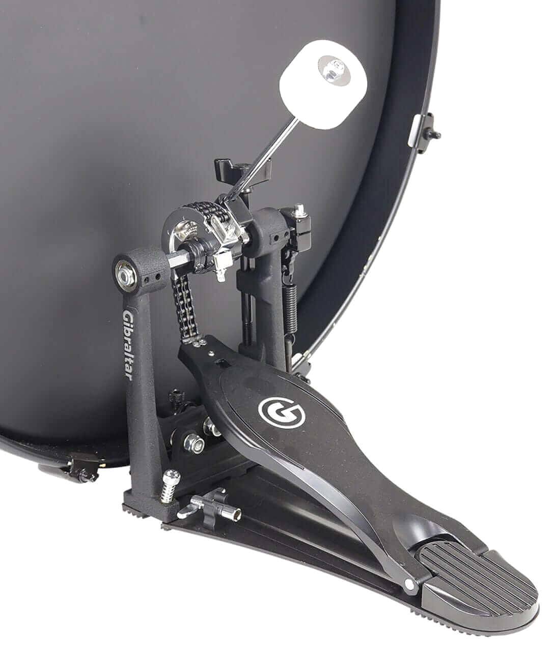 Left. Gibraltar Hardware - 6" Short Felt Bass Drum Beater, Medium Impact Head, Fits Standard Pedals, Lightweight Design for Fast Rebound.