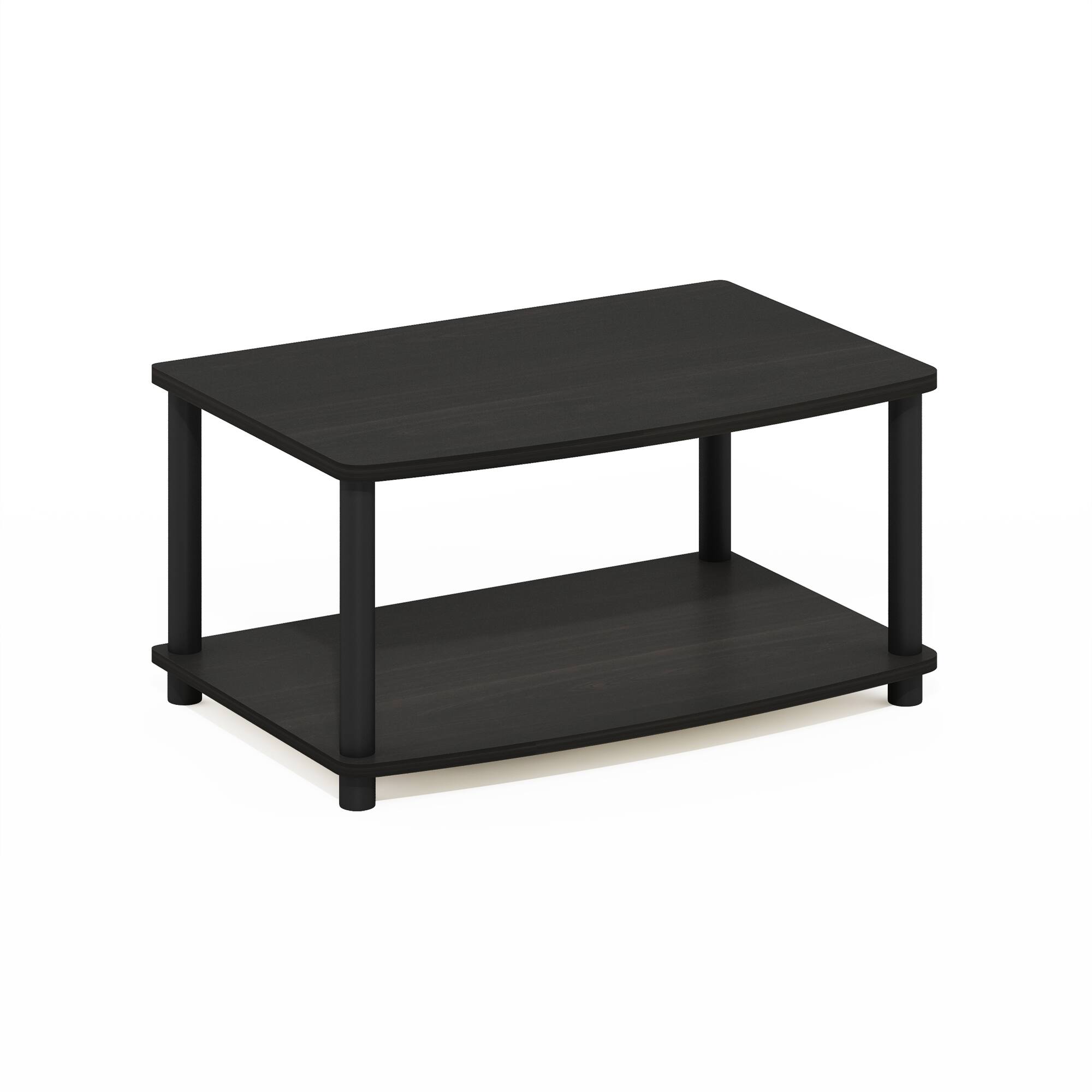 Furinno - Turn-N-Tube No Tools 2-Tier Elevated TV Stands - Espresso/Black