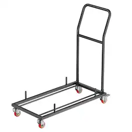 LOVMOR - Folding Chair Rack Cart for 25 Chairs, Horizontal L-Shape Design, 300-Lb Capacity - Black