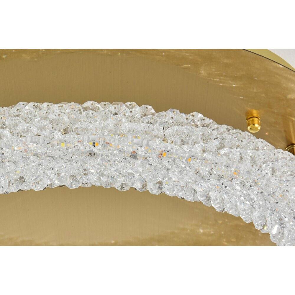 Alt View 4. Elegant Lighting - Bowen 18 inch Adjustable LED Flush Mount Ceiling Light in Satin Gold - Satin Gold.