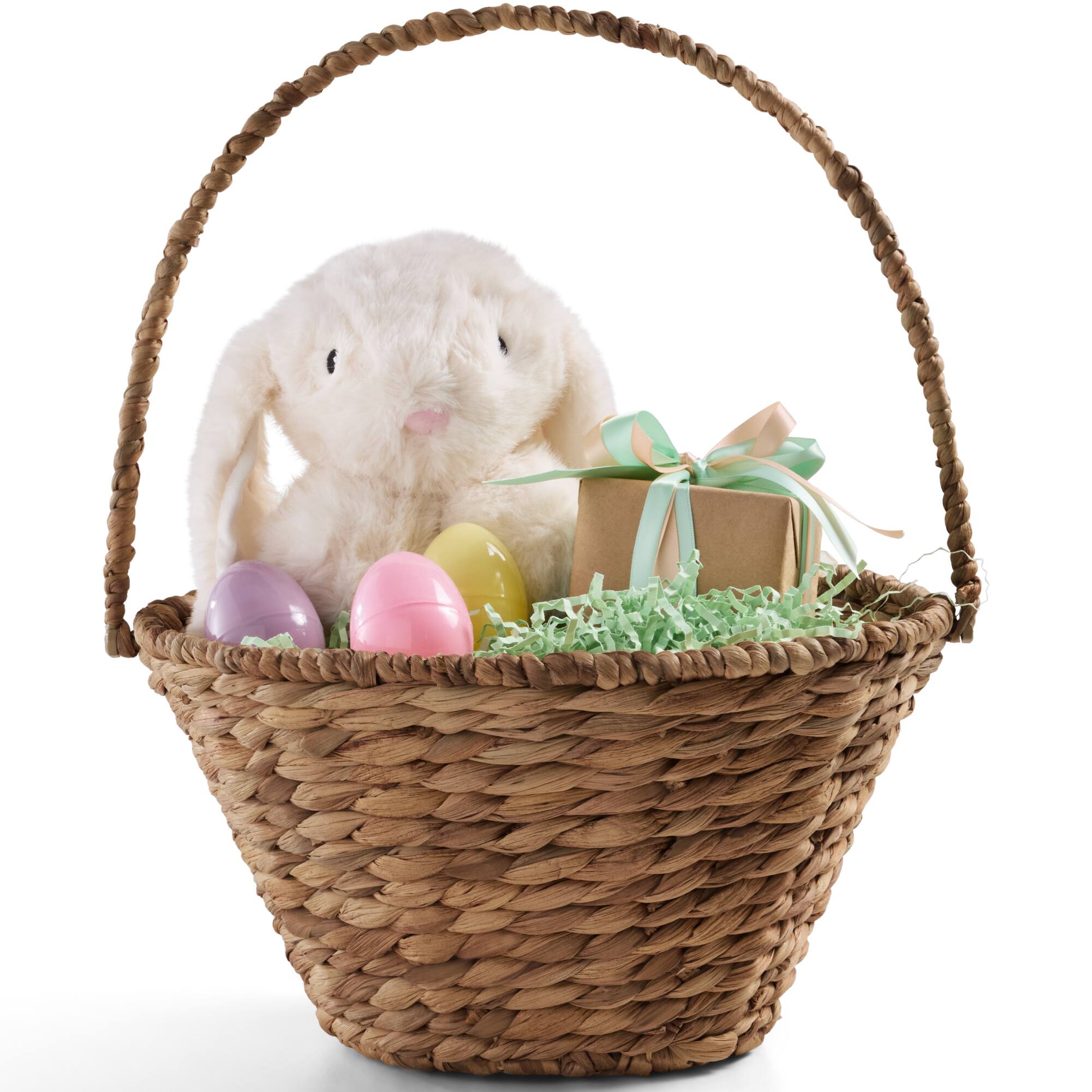 Front. Best Choice Products - Best Choice Products Easter Basket, Small Woven Easter Basket for Kids w/ Collapsible Handle, Tapered Shape - Chestnut - Chestnut.