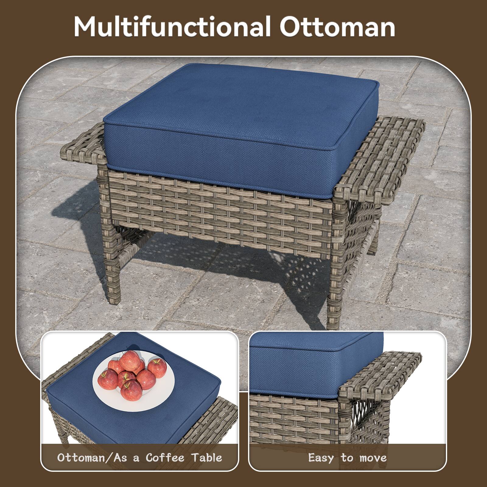 Multifunctional Ottoman

Ottoman/As a Coffee Table

Easy to move