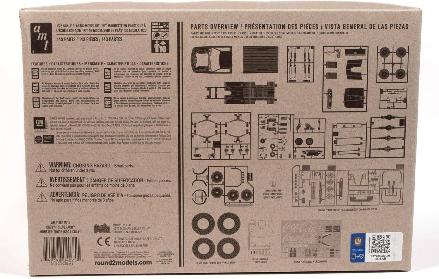 a m SKILL 1/25 SCALE PLASTIC MODEL KIT KIT MAQUETTE PLASTIQUE NIVEAU 2 L'ECHELLE DE 1/25 KIT MODELISMO PLASTICO ESCALA 1/25 HABILIDAD 143 PARTS 143 PIECES 143 PARTES PARTS OVERVIEW PRÉSENTATION DES PIÈCES VISTA GENERAL DE LAS PIEZAS PARTS MOLDED WHITE UNLESS OTHERWISE INDICATED PIECES SONT MOULÉES BLANC SAUF INDICATION CONTRAIRE PIEZAS MOLDEADAS BLANCO MENOS LO INDICADO FEATURES CARACTÉRISTIQUES MERKMALE CARACTERÍSTICAS CARATTERISTICHE

GENERAL MOTORS Trademark used under license from Round 2, LLC, Coca-Cola, Inc. The Coca-Cola Company, Atlanta, GA, USA. Product and packaging copyrighted by Round 2, LLC, South Bend, IN, USA. ©2020

WARNING: CHOKING HAZARD - Small parts. Not for children under 3 yrs. AVERTISSEMENT: DANGER DE SUFFOCATION