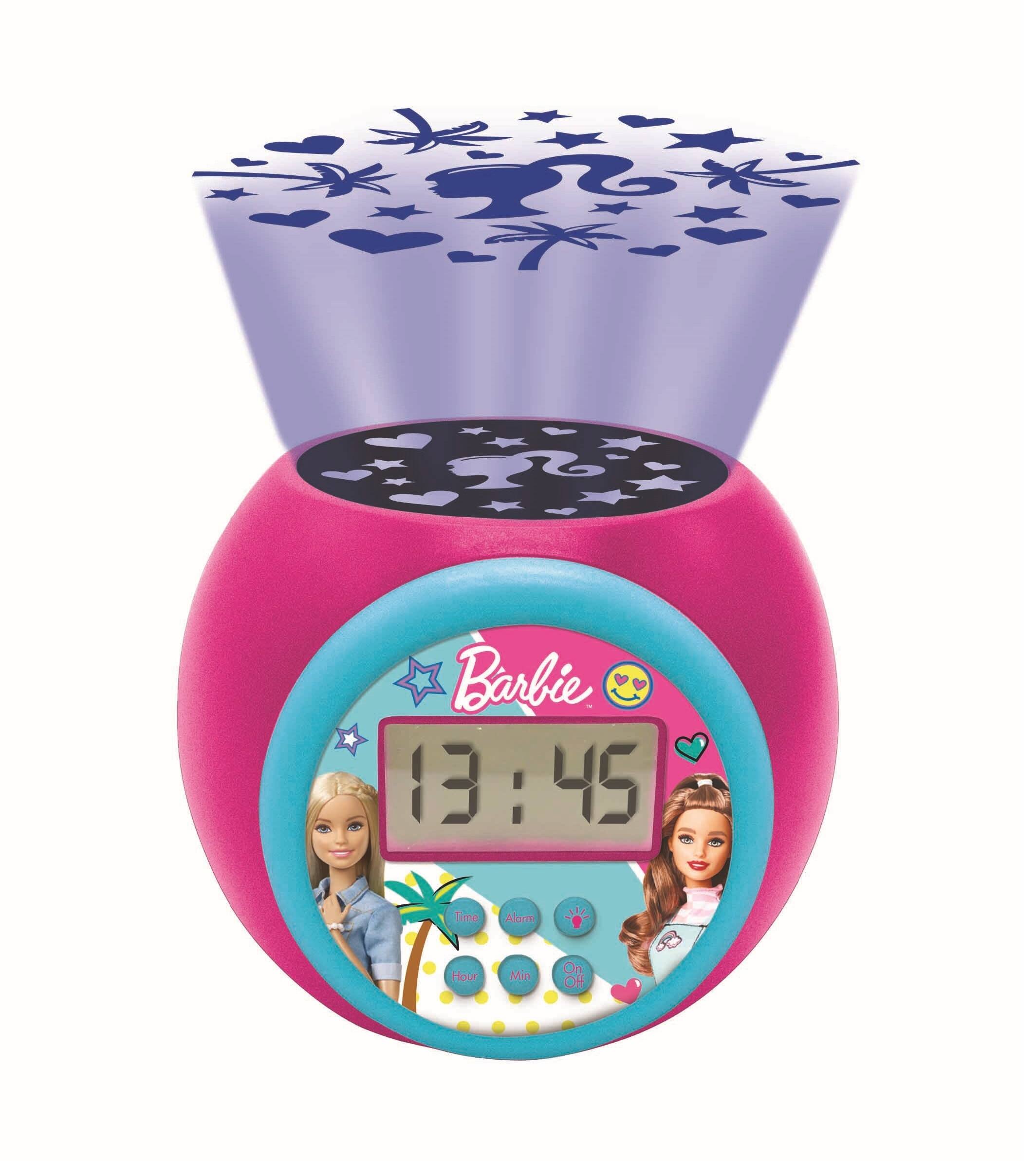 Barbie 13:45  
Time Hour Alarm Min  
On Off 8