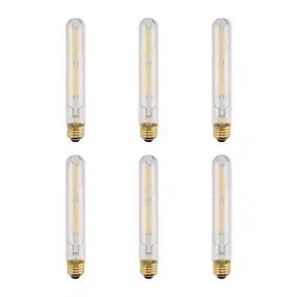 Front. Elitco Lighting - 8W 3000K LED T10 Light bulb with 900 Lumens - Clear.