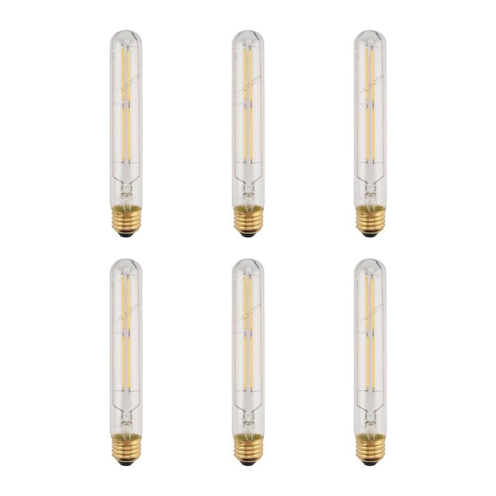 Front. Elitco Lighting - 8W 3000K LED T10 Light bulb with 900 Lumens - Clear.