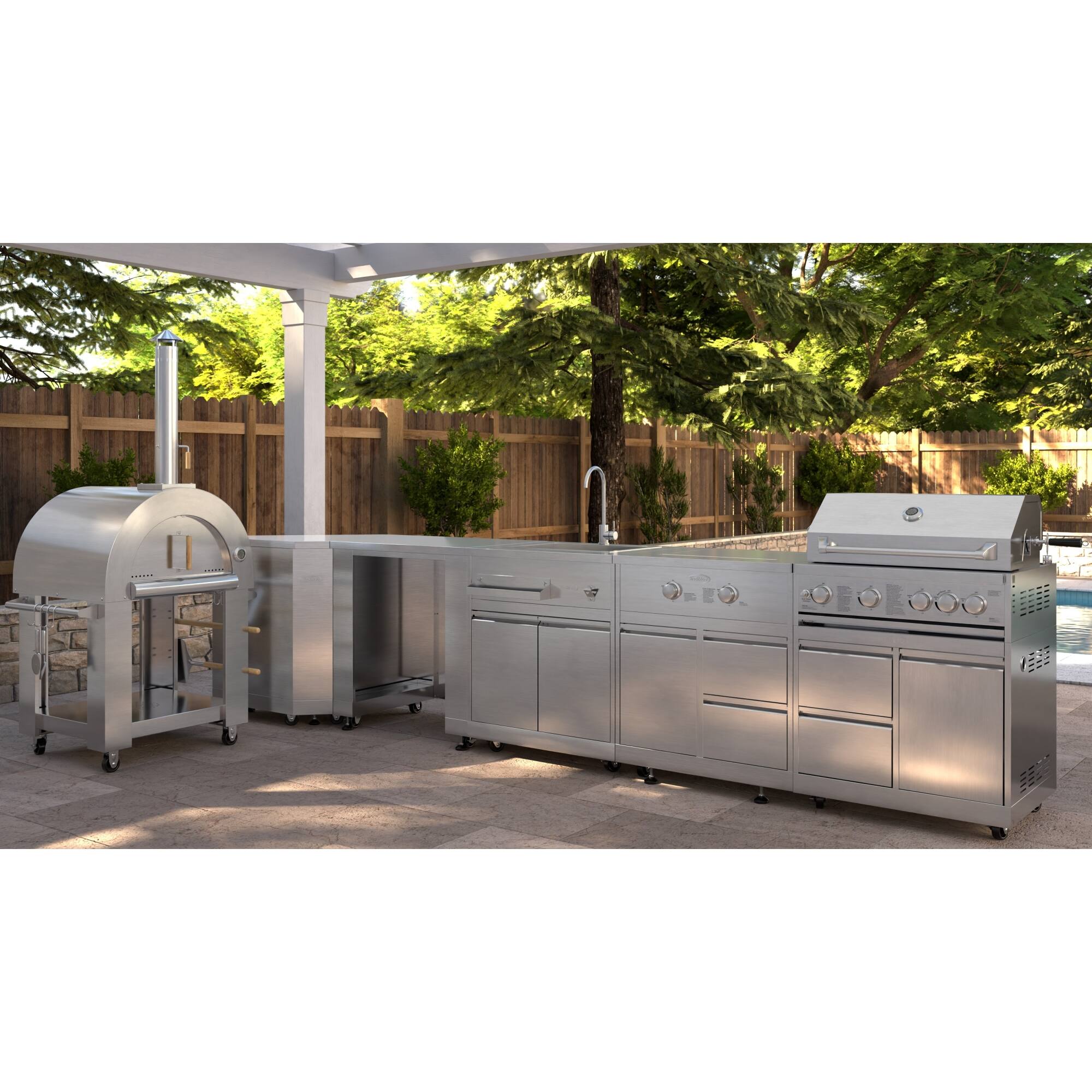 Alt View 1. Koolmore - KoolMore Outdoor Kitchen 30 in. BBQ Liquid Propane Grill with Cabinet in Stainless-Steel (KM-OKS-BQ30-BQ30CAB) - Stainless Steel.