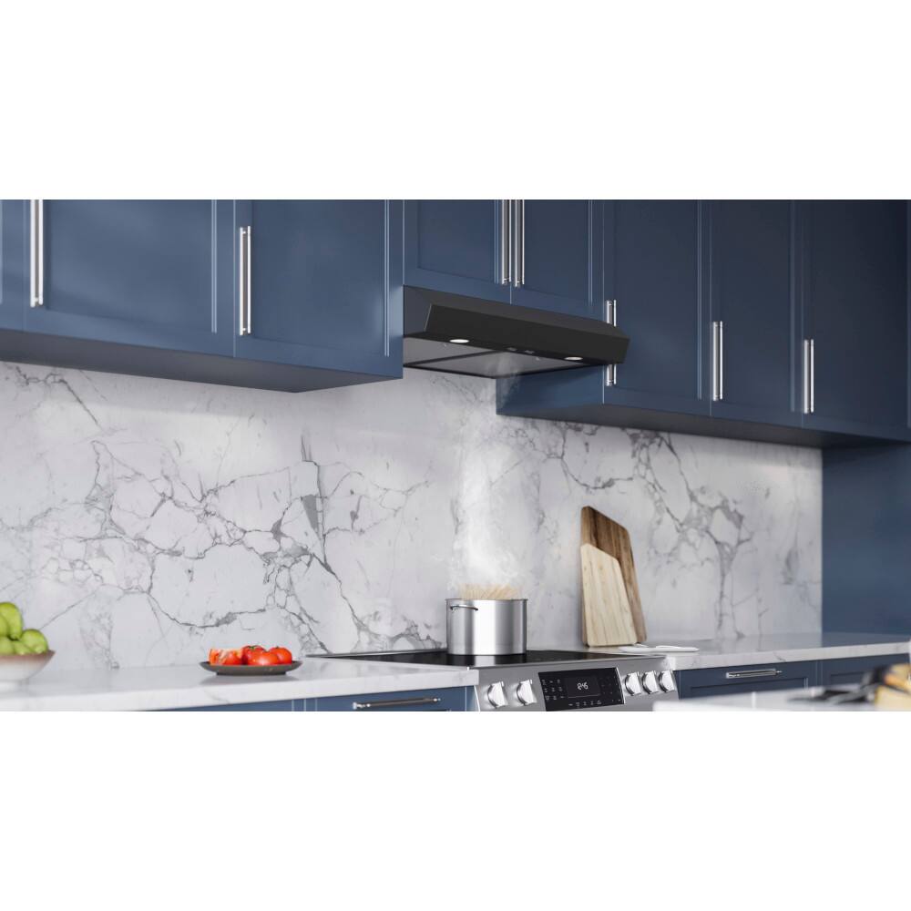 Alt View 10. Broan - Broan-NuTone 30-Inch Under Cabinet Range Hood, ENERGY STAR, 350 Max Blower CFM - Black.