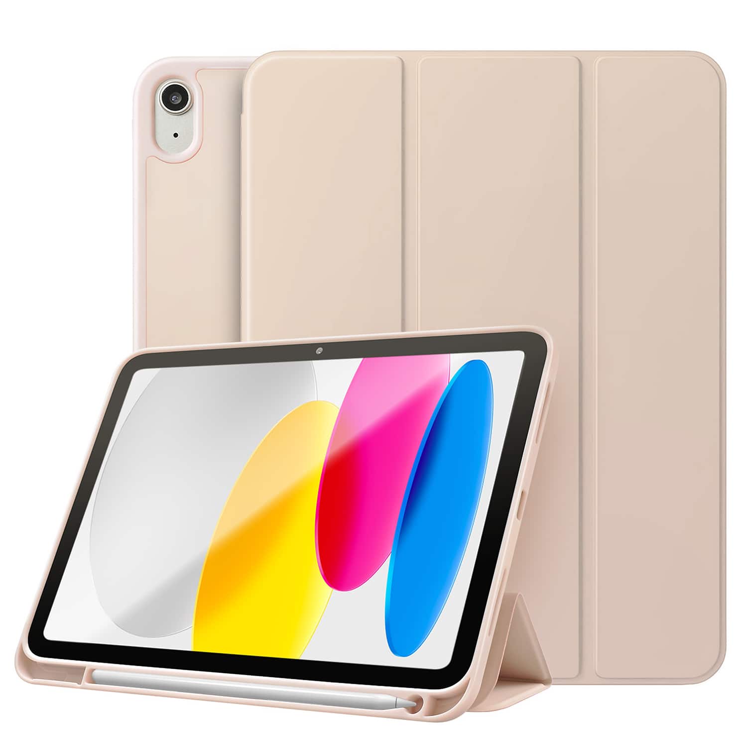 Front. Vena - For Apple iPad A16 Case, iPad A16 10th/11th Generation Case, Trifold Stand, Slim Protective for iPad A16 10.9" Pink - Pink.