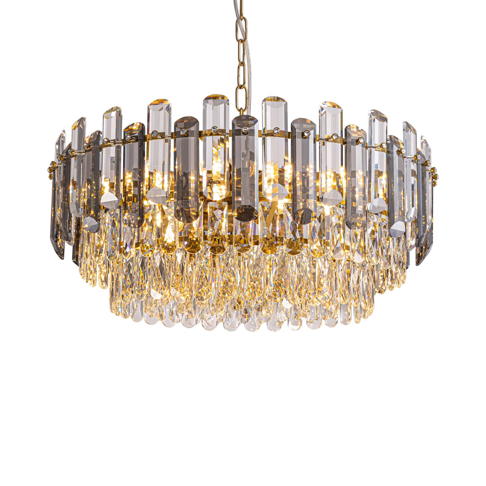 Alt View 10. Siljoy - 23.6-inch 13-Light Modern Crystal Empire Chandelier, Antique Gold Brass Ceiling Light for Bedroom and Foyer - Gold Brass.