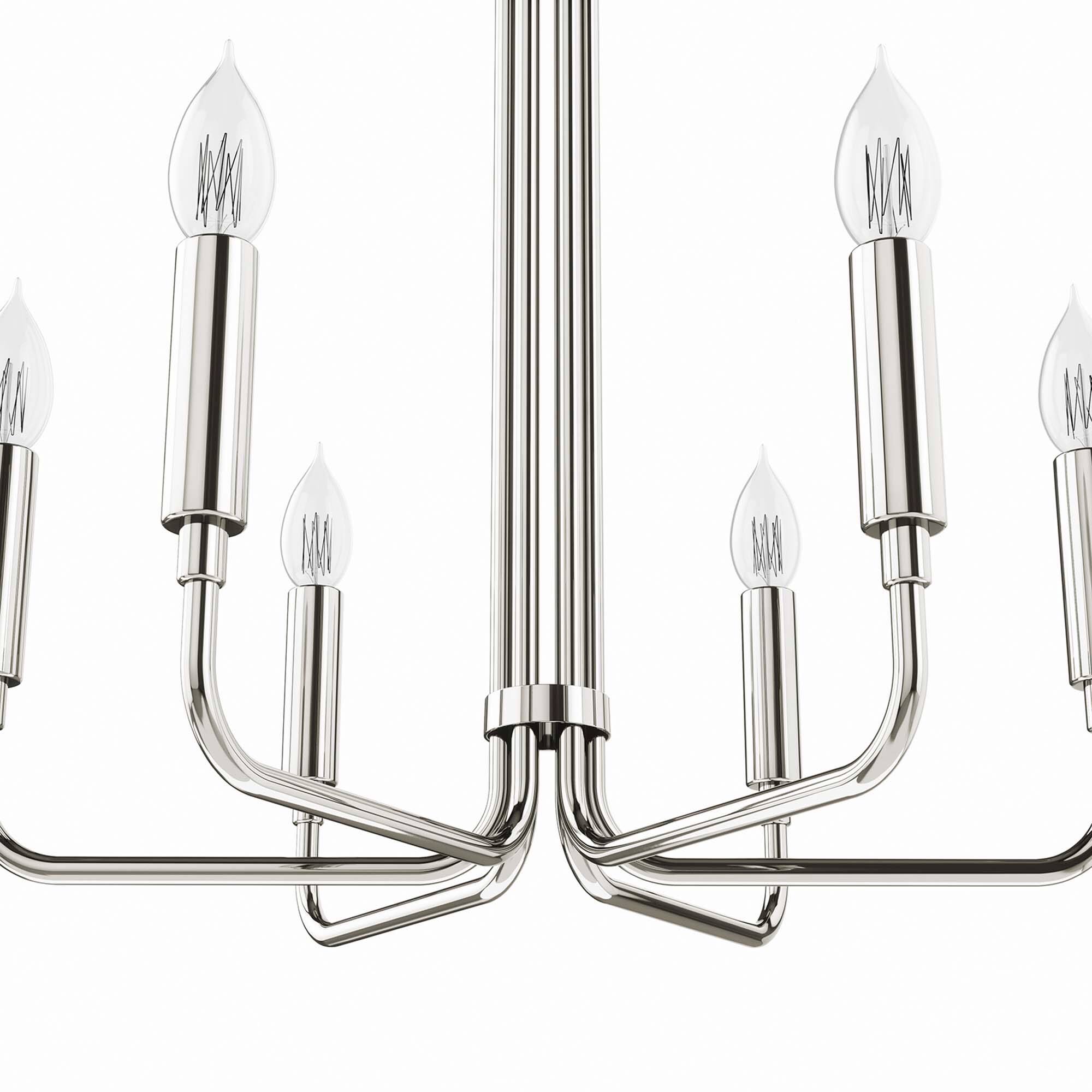 Alt View 4. Modway - Rekindle 6-Light Chandelier by Modway - Polished Nickel.