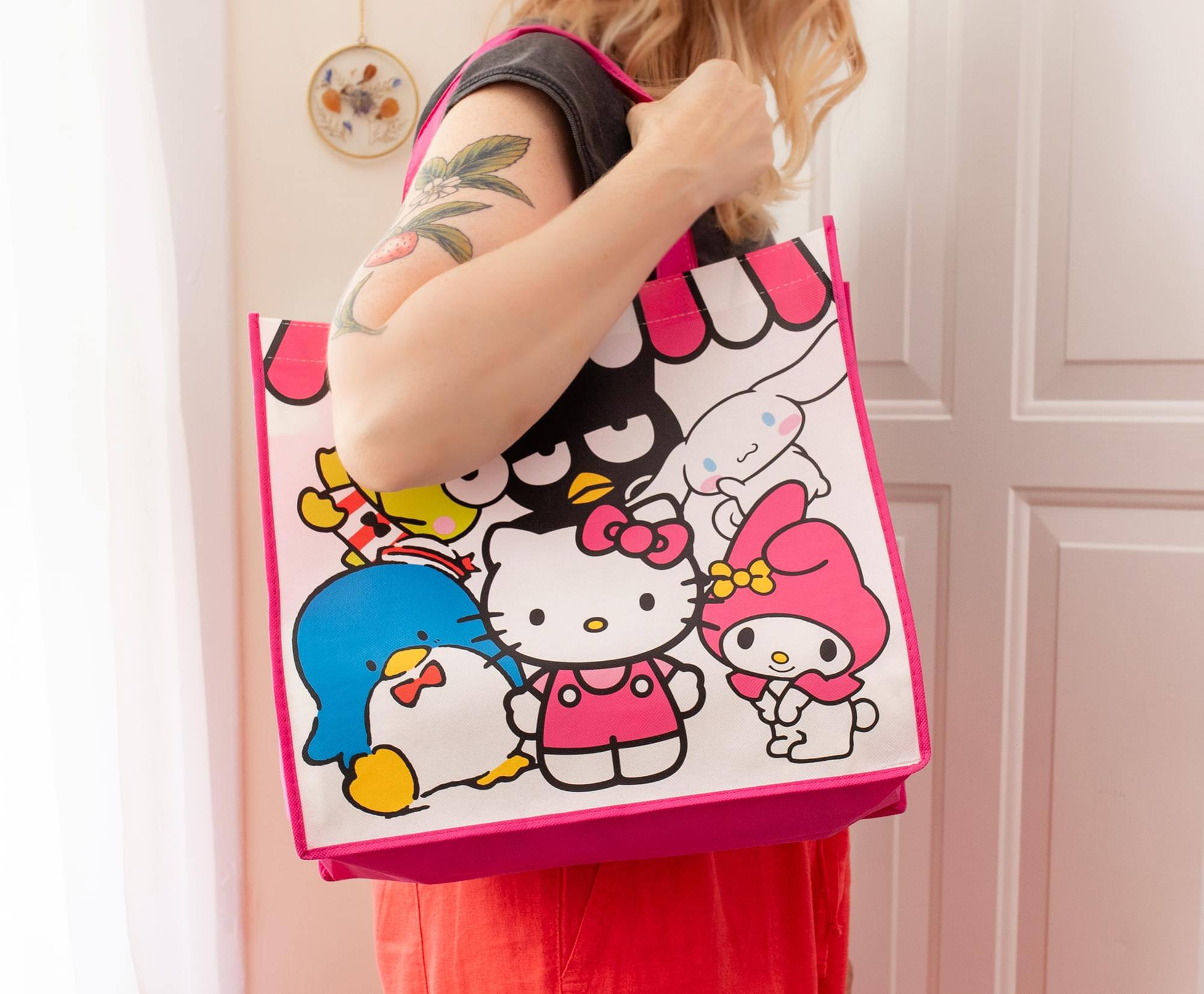 Alt View 3. Hello Kitty - Sanrio Hello Kitty and Friends Eco Friendly Tote Bag | 15" x 5.5" x 13.5" - Multi-Color.