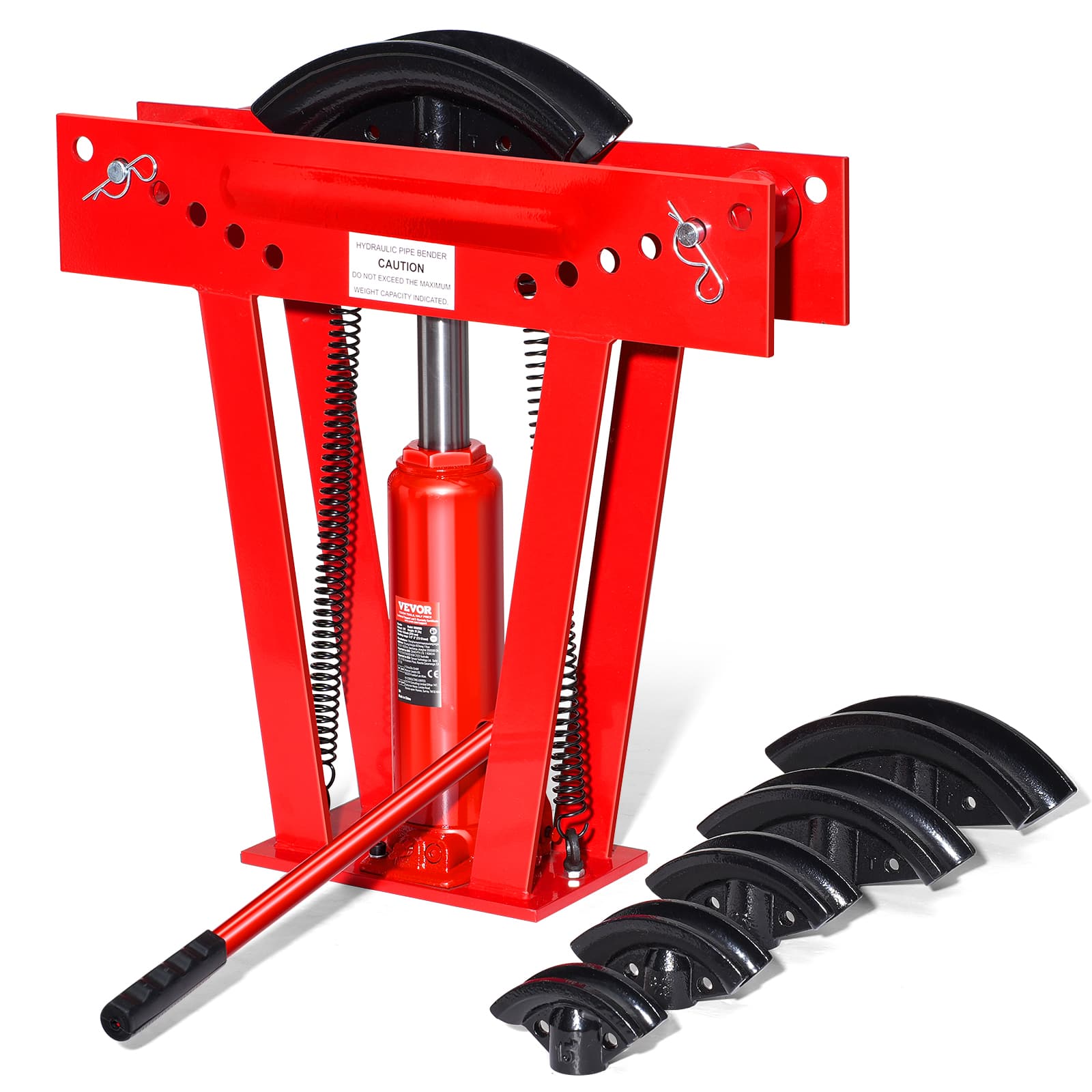 "VEVOR - Hydraulic Pipe Bender, 12 Ton Manual Copper Exhaust Pipe Bending Machine with 6 Dies (1/2"" - 2"") - Red" price history on PriceWatchPro