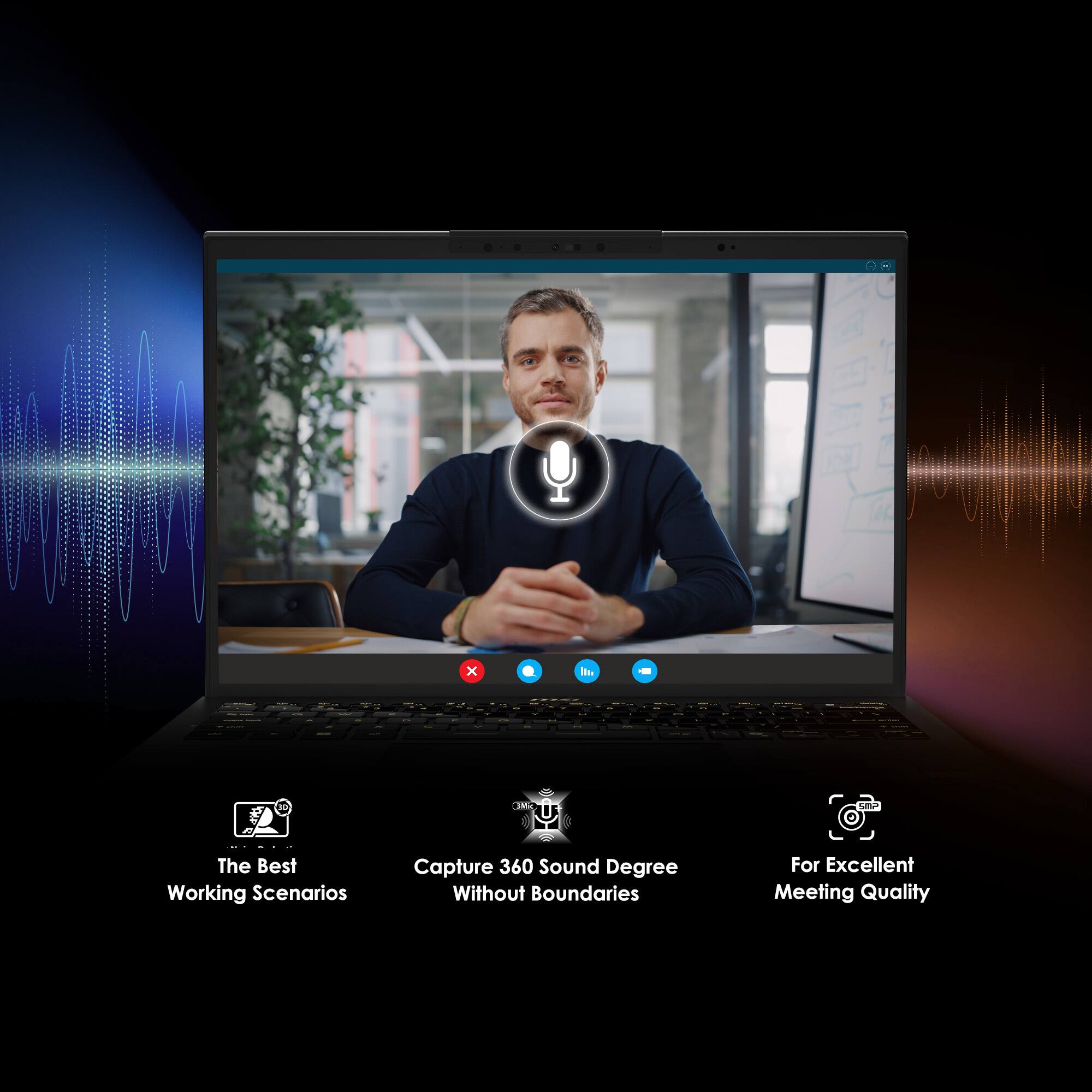 The Best Working Scenarios  
Capture 360 Sound Degree Without Boundaries  
For Excellent Meeting Quality