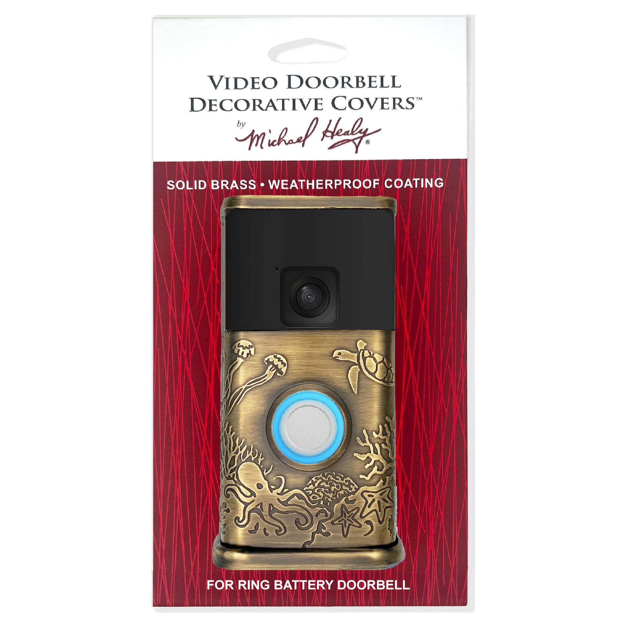 VIDEO DOORBELL DECORATIVE COVERS by Michael Hely - SOLID BRASS WEATHERPROOF COATING FOR RING BATTERY DOORBELL