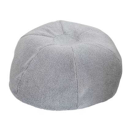 Front. Emma + Oliver - Oversized Bean Bag Chair for Kids and Adults - Gray Sherpa.