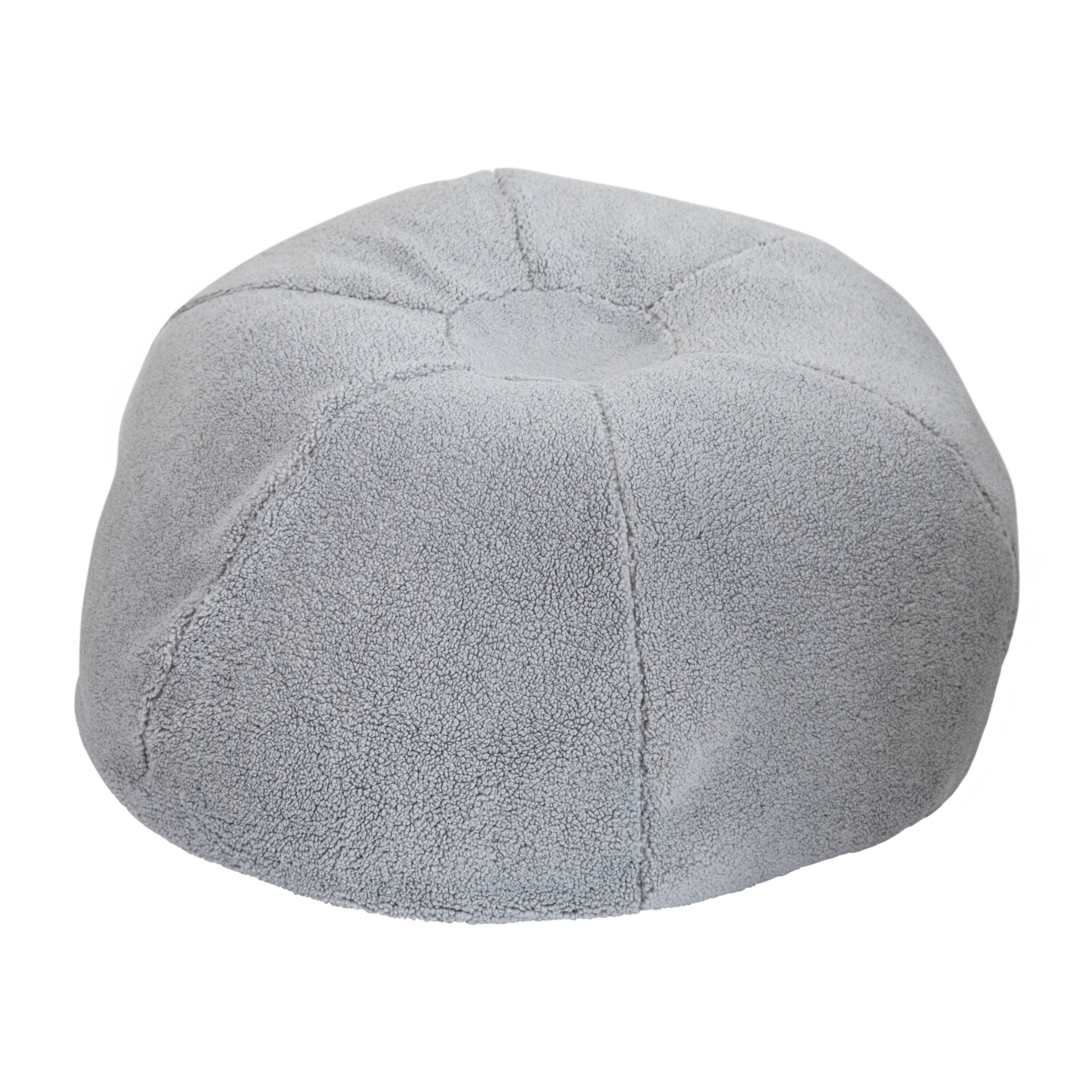 Front. Emma + Oliver - Oversized Bean Bag Chair for Kids and Adults - Gray Sherpa.