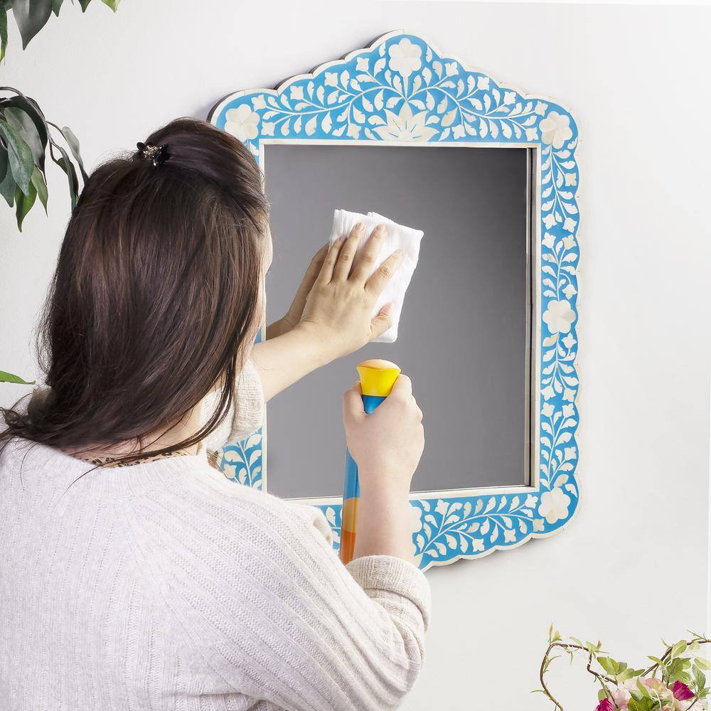 Alt View 6. Butler Specialty - Vivienne Bone Inlay Wall Mirrored - Sky Blue.